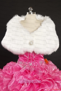 2014 Luxurious Rabbit Fur Party Wraps in White