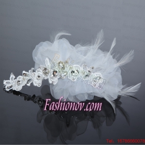 Fashionable Feather Tulle Rhinestone Fascinators for Women