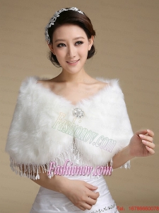 2015 Beautiful Rabbit Fur Shawls with Rhinestone