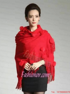 2015 Perfect Red Wraps with Knitted Fabric