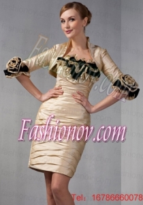 Hand Made Flowers Jacket in Champagne