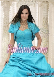 Elegant Teal Quinceanera Jacket Open Front For 2014