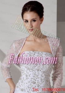 Embroidery 3/4 Sleeves Jacket With Lace