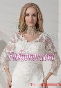 Embroidery 3/4 Sleeves Jacket With Tulle
