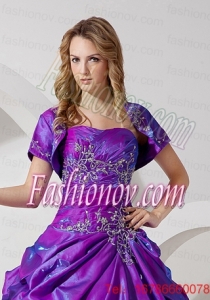 Unique and Affordable Open Front Quinceanera Jacket in Purple For 2015