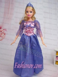 Elegant Blue Gown Sequin Made to Fit the Barbie Doll