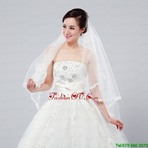 Graceful One-Tier Lace Edge Elbow Veils for Wedding Party