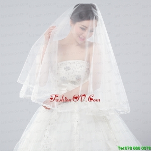 Two-Tier Tulle Bridal Veils with Ribbon Edge
