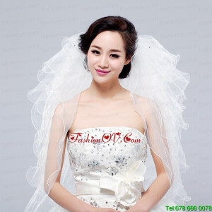 Multi-Tier Pencil Edge Elbow Bridal Veils Whites Bridal Veils