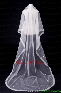 One-Tier Oval Lace Edge Bridal Veils for Wedding Party