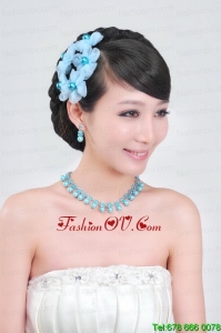 Multi Color Crystal Round Shaped Jewelry Set Including Necklace And Headpiece