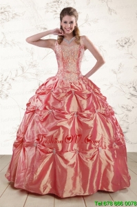 Beautiful Beading and Appliques Best Watermelon Red Sweet 16 Dresses