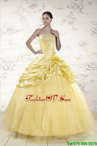 Best Yellow Sweetheart Ball Gown Quinceanera Dresses