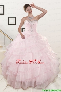 Best Cute Baby Pink Quinceanera Dresses with Beading and Ruffles
