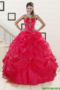 Classic Red Sweetheart Quinceanera Dresses with Appliques