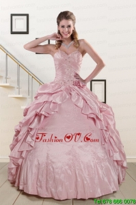 Classic Sweet Spaghetti Straps Quinceanera Dresses in Pink