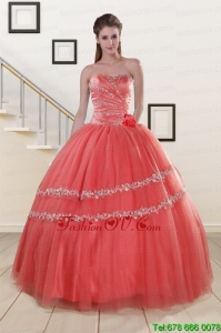 Classic Beading Watermelon Quinceanera Dresses for 2015