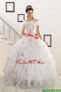 Appliques and Belt 2015 Lovely Quinceanera Dresses