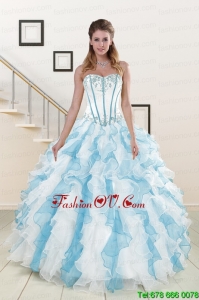 Appliques and Ruffles Lovely Quinceanera Dresses in Multi-color