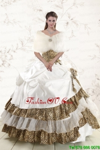 Modern Strapless Leopard Quinceanera Dresses with Hand Made Flower