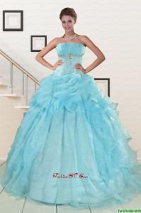 2015 New Style Aqua Blue Quinceanera Dresses with Beading