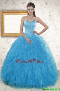 2015 New Style Beading Quinceanera Dresses in Baby Blue