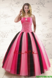 Unique Multi Color Sweet 15 Dresses with Beading for 2015