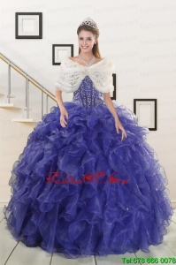 2015 New Style Sweetheart Quinceanera Dresses with Sequins and Ruffles