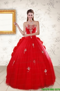 2015 Pretty Sweetheart Quinceanera Dresses with Appliques