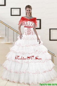 Pretty Ruffeld Layers 2015 Sweet Sixteen Dresses with Strapless