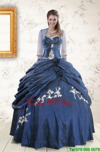 Pretty Sweetheart Navy Blue Quinceanera Dresses with Wraps