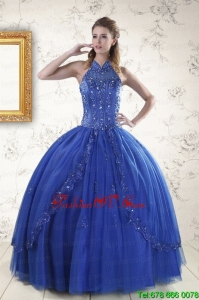 Luxurious Royal Blue Sweet Sixteen Dresses with Appliques and Beading for 2015