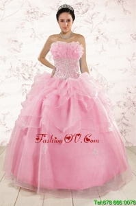 The Most Popular Appliques Baby Pink Dresses for Sweet Sixteen