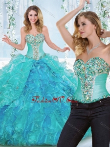 Luxurious Really Puffy Rhinestoned and Ruffled Lovely Quinceanera Dresses