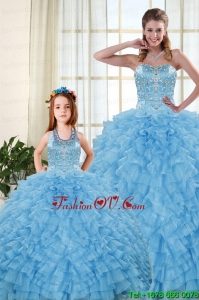2015 Pretty Sweetheart Baby Blue Princesita Dresses with Beading
