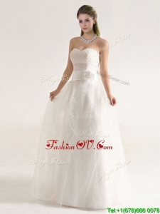 Fashionable Beaded and Sashes Wedding Dresses with Empire