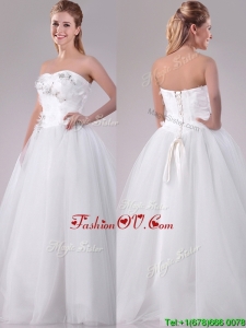 Plus Size Really Puffy Sweetheart Beaded Long Wedding Gown in Tulle