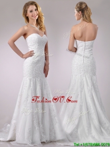 Popular Mermaid Wedding Dresses with Beading and Appliques