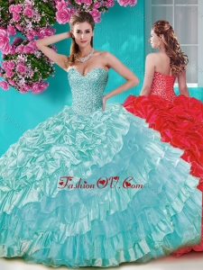 Gorgeous Big Puffy Sweet 16 Dress with Beading and Ruffles Layers