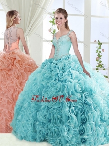 Exclusive See Through Back Beaded Detachable Quinceanera Skirt with Straps