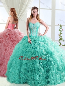New style Boning Beaded and Applique Quinceanera Dresses in Rolling Flowers