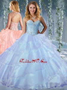 Beaded and Ruffled Layers New style Quinceanera Dress with Detachable Straps