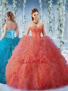 Beaded and Ruffled New style Quinceanera Dress with Big Puffy