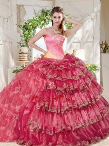 Gorgeous Beaded and Ruffled Big Puffy Best Quinceanera Dresses in Rainbow