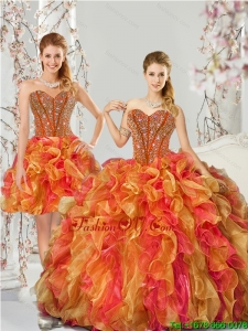 New Arrival Beading and Ruffles Quinceanera Skirts in Multi Color