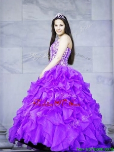 Gorgeous Brush Train Quinceanera Dress with Beading and Ruffles