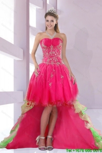 New Custom Made Sweetheart High Low Prom Dress for 2015