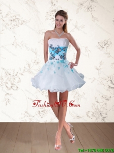 Strapless Multi Color Prom Dress with Embroidery and Beading