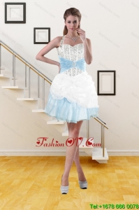2015 Cheap Halter Top Prom Gown with Pick Ups and Beading