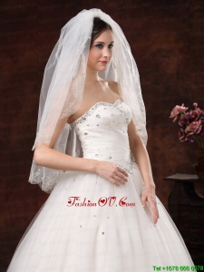 Two-Layers Embroidery Tulle Stylish Wedding Veils